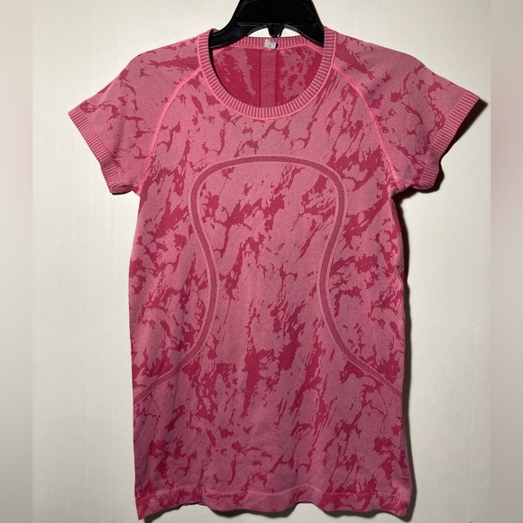Lululemon Swiftly Tech Short Sleeve Crew Top Heathered Bon Bon Size 8 - Picture 5 of 16